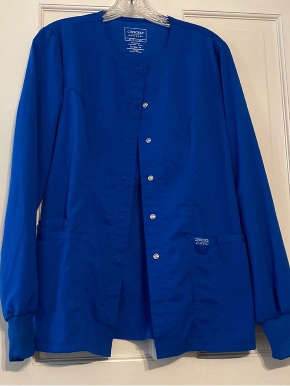 Cherokee Workwear Scrub Top in Bright Blue
